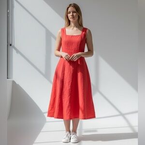 Vintage Laura Ashley Linen A-Line Dress Size 10